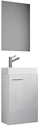 3-TLG Set | Waschplatz für Gäste WC | Gästebad | Waschtisch Toilette | Badmöbel Badezimmer Set - Slito SP