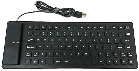 Brussels08 Tastiera pieghevole portatile a 85 tasti con tastiera silenziosa in silicone impermeabile a prova di fuoriuscite pieghevole in silicone cablato USB per computer desktop PC portatile