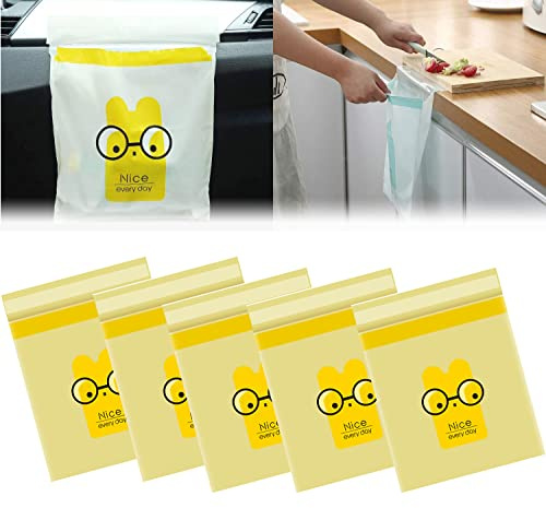 75pcs Car Trash Bags Disposable (Yellow Cartoon)