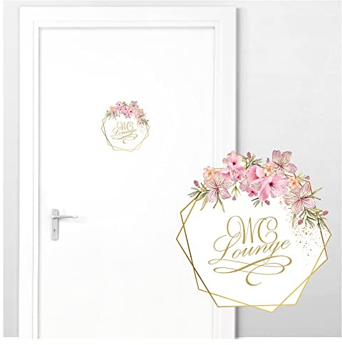 Grandora Türaufkleber WC Lounge mit Blumenranke DL441