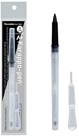 Kuretake ZIG KARAPPO-PEN EMPTY PEN Cartridge type, For Making original pen, lettering, calligraphy, illustration, art, writing, drawing, Made in Japan (Brush)