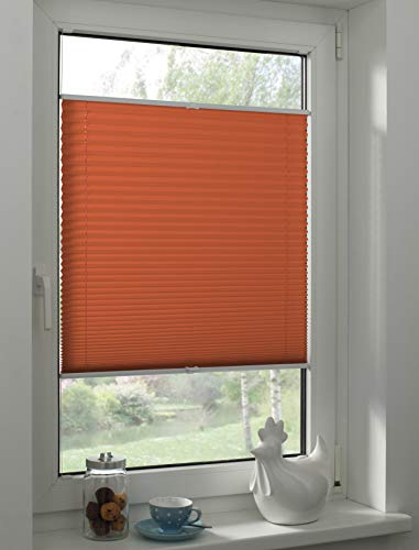 Sunpro24 Plissee auf Maß, Blickdichtes Faltrollo, Montage im Glasfalz mittels Schrauben, Sonnenschutzrollo, (B) 20-50 x (H) 131-140 cm, Rot