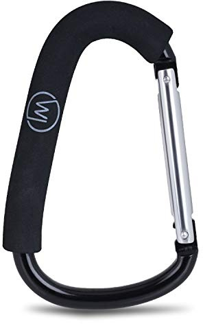 Wicked Chili Taschenkarabiner für Kinderwagen, XXL-Kinderwagenhaken | Universalhaken, Haken für Wickeltasche, Einkaufshaken für Buggy, Organizer - aus Metall, mit Anti-Kratz-Schaum
