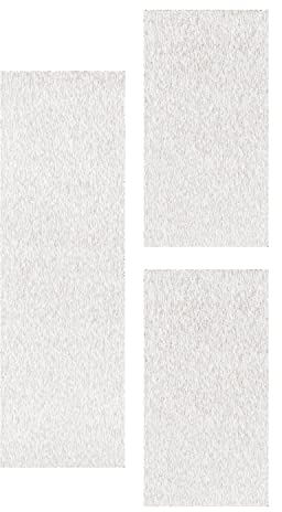 Set di tappeti a pelo corto per camera da letto, bordo 4 mm, altezza del pelo 3 pezzi, crema, set da letto: 2 x 60 x 100 + 1 x 80 x 150 cm
