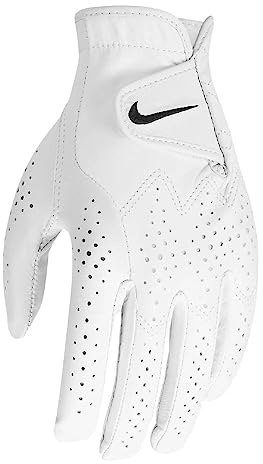 Nike NGGWTCL4 Weiße Carta Fußball-Golfhandschuhe für Damen, Tour Classic IV L/H-LAR, Einheitsgröße