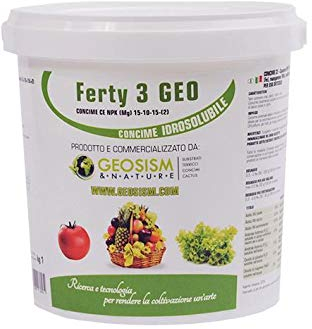 Ferty 3, NPK (Mg) 15-10-15 + (2) + microéléments (1 kg), engrais en poudre soluble dans l'eau pour plantes et fleurs