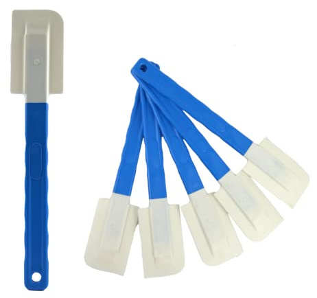 POLOPLAST PZ 5 SPATOLA PER GELATO ( LUNGHEZZA 31 CM) con MANICO LUNGO BLU con FORO PER APPENDERE, RESISTENTE IDEALE PER GELATERIE, PASTICCERIE E RISTORANTI, Trasparente