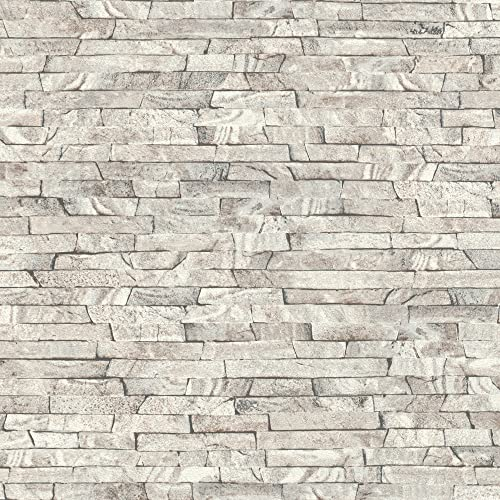 Rasch Wallpaper 278903 - Grey Wallpaper with Stone Look, Natural Stone Wall - 10.05 m x 0.53 m (L x W)