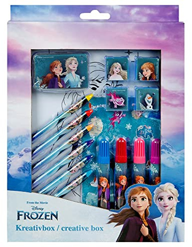 Kreativbox 26-teilig | Disney Frozen | Kreativ Set | Malspaß | Stifte