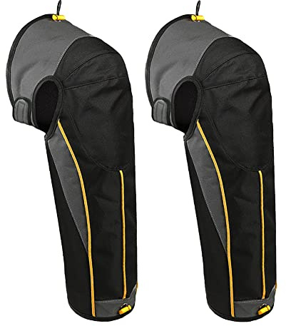 Asudaro Motorräder Warme Knieschützer, 1 Paar Motorrad Windschutzscheibe und warme Knieschoner Beinschützer Winddichte Wasserdichte Kältebeständig Knie Stulpen mit Kordelzug,52 cm Schwarz