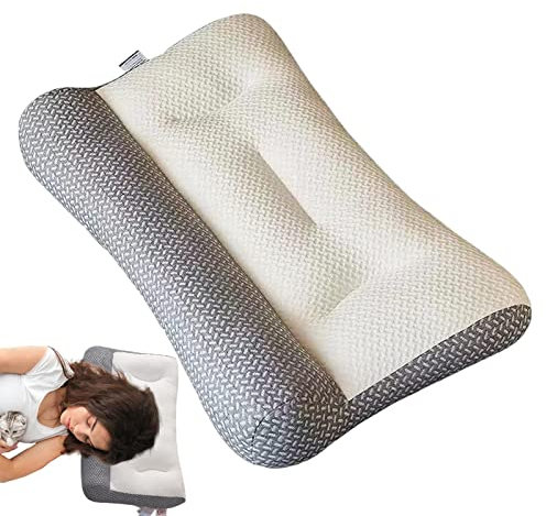 Almohada ergonómica Cervical con forma, almohada ortopédica, almohada cervical para la nuca para los durmientes en el lateral/espalda/vientre,funda almohada extraíble