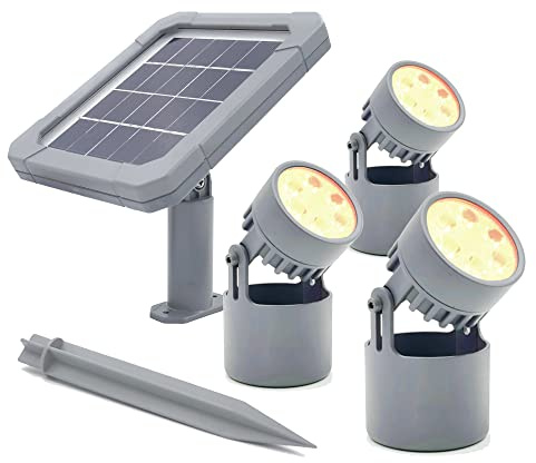 Mii-PWR Solar Pond Lights,Colamarine KOI Pool Fountain Lights IP68 3-in-1 Waterproof Warm White Underwater Submersible Amphibious Spotlight Outdoor Landscape Lamp Auto ON/Off for Garden Pond Pool
