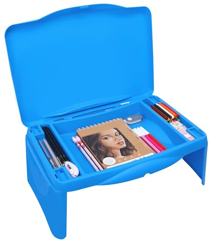 Belle Vous Mehrzweck Betttisch faltbar - tragbarer Laptoptisch zum Arbeiten - Betttablett für Laptop Serviertablett Frühstück Lesen Malen - Bett Tisch klappbar - Dunkelblau