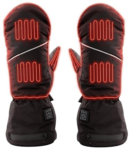 NorthHeat optimierte beheizte Handschuhe | beheizbare Fäustlinge für Männer & Frauen in 3 Größen | wiederaufladbare Heizhandschuhe | Skifahren und Outdoor