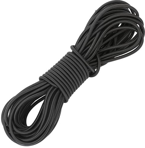 Elastische Kordel, Schockseil, Mini-Bungee-Schnüre, schwarz, elastische Schnur, kleine Bungee-Schnüre, Bungee-Seil, Rolle, 3 mm x 10 m, Nylon, elastische Schnur für DIY-Schmuckherstellung,