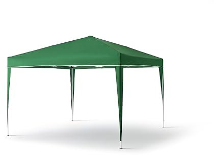 KG KITGARDEN - Carpa Plegable 3x4m para Jardín, Incluye Piquetas y Bolsa de Transporte, Verde/Blanco