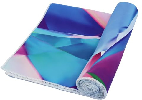 Yoga Design Lab Hot Yoga Towel | Non-Slip, Lightweight, Recycled, Absorbent Microfibre Yoga Towel | Quick Drying, Machine Washable | Ideal for Hot Yoga, Sports, Travel (Crystal)