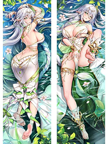 Kissenbezug Manga Kissenhülle Dakimakura Für Nahida,Seitenschläferkissen Bezug Langer Kissenbezug Doppelseitige Anime Muster Pillowcase,Peachskin-120x40cm