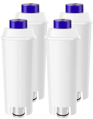 Sarini Paquete de 4 filtros de Agua para Delonghi para Cartuchos de Filtro de Agua Delonghi DLSC002 Filtro de café Certificado Compatible con máquinas de café Delonghi ECAM,Esam,Etam,EPAM,BCO