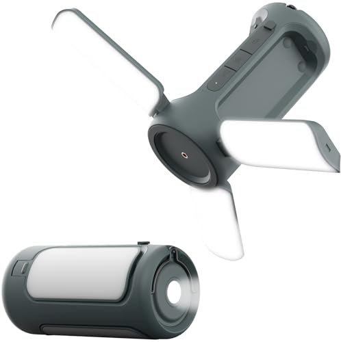 VOLOHAS Campinglampe 6000 mAh Campinglampe Batterie Faltbar mit 3 Lichtmodi + SOS-Blitz + Taschenlampe Campinglampe Aufladbar Camping Licht für Camping, Wandern, Stromausfall, Notfall (Grün)