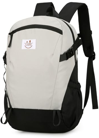 Outplea 25L Wanderrucksack Klein Ultraleicht, Tagesrucksäcke Lässig Herren Damen, Sportrucksack Komfortabler für Reisen Schule Camping Outdoor, Schwarz & Weiß