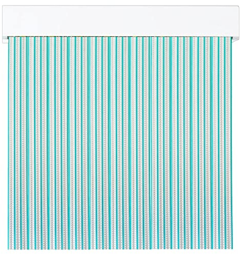 Tenda a strisce in PVC per esterni | Taglio su misura | Anti insetti | Pertoni TENDE (verde e trasparente, altezza 230 x 100 cm (larghezza)