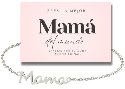 JO LACROIX Pulsera plata color regalo para mamá, regalos originales para madre, cumpleaños para mujer