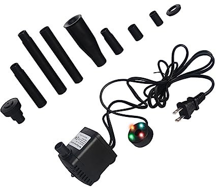 Happyyami 1satz Wasserpumpe Mit -licht Leise Tauchpumpe Für Teich Garten Und Aquarien Energieeffizient Mit Verschiedenen Düsen Für Dekorative Springbrunnen Und Wasserspiele