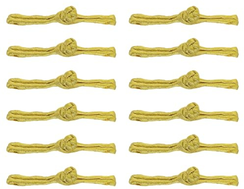 QUARKZMAN Chinesische Knoten Nähen Knöpfe Verschluss, 20 Paare Nähen Knöpfe Verschlüsse für DIY Cheongsam Tang Anzug Umhang Mäntel Brautkostüme Outfit (Gold)