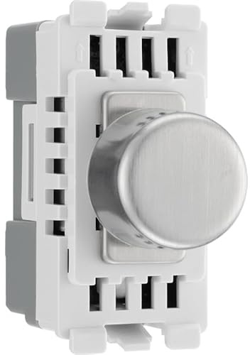 BG RBSDLT Brushed Steel Trailing & Leading Edge Dimmer Module Grid Light Switch