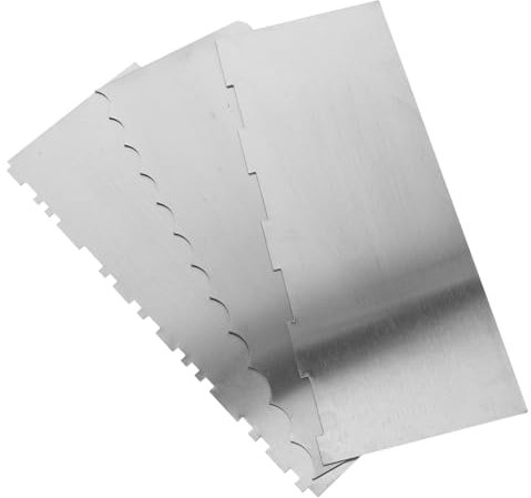 Zerodeko 3pezzi Pettine per Dolci in Metallo Raschietto per Pane Set Raschietti per Dolci Lisciatore per Raschietto per Dolci Utensili per Decorare Torte per in Acciaio Inossidabile per