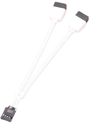 USB 2.0 Male to Female Splitter Cable with 9 Pin Header - USB 2.0 Motherboard Extension Cable, Shielded Braid Design, Suitable for Offices, Homes, Schools and Internet Cafes | Connes Cable