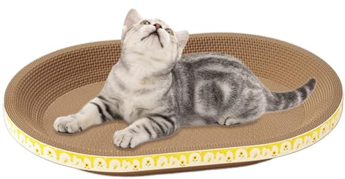 30x40x10cm Ovales Lounge Kratzbrett, Kratzschale Für Katzen, Kratzpappe, Wellpapier Kratzunterlage, Kratzlounge, Katzenkratzer, Katzenkratzschale, Kratzmöbel, Wellpappe Kratzmatten