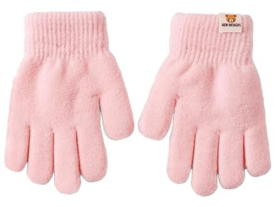 Verdickte Winter Warme Strickhandschuhe für 3-6 Jahre Alte Mädchen Jungen Stretch Vollfinger Kinder Handschuhe Wärmende Fleece-Futterte Kinderhandschuhe Unisex Strick Outdoor Magische Handschuhe