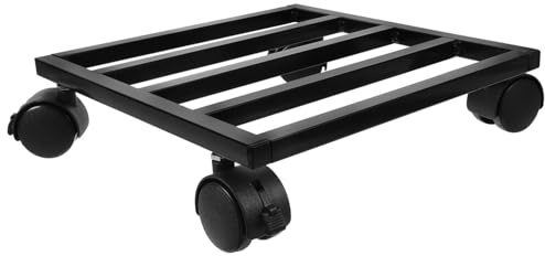 UPKOCH Base de Planta con Ruedas 25cm de Hierro Negra de Alta Resistencia | Soporte Móvil para Macetas Grandes, para Plantas Pesadas, Uso en Jardinería y Comedor