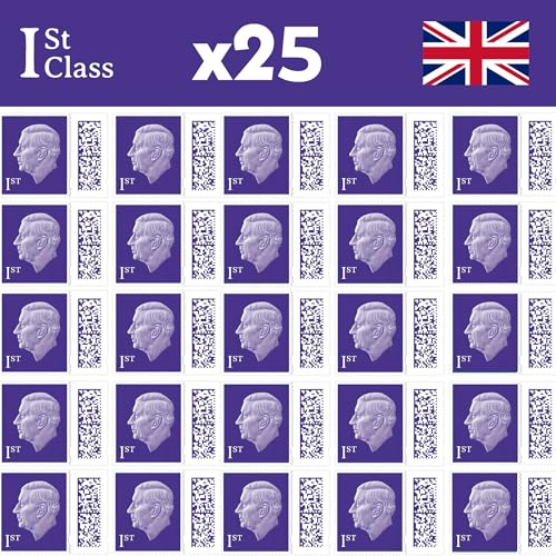Albian Trading 1st Class Stamps (25 Stamps) - 1st Class Stamps - Barcoded Self Adhesive UK Letter Postage Stamps for Postage - (25 Total)