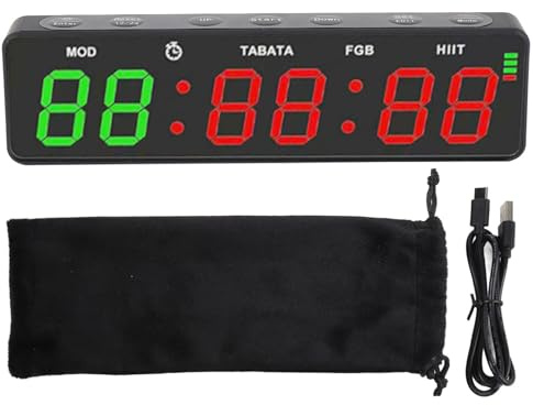 Srliya Temporizador de Gimnasio Portátil Reloj Magnético Intervalo de Entrenamiento de Entrenamiento Temporizador Digital con Cronometraje para el Boxeo de Garaje en el Hogar