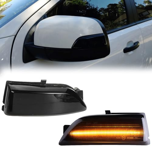 Sequential Amber LED Side Wing Rearview Mirror Indicator Lights Turn Signal Marker Lamp Compatible with Ford Ranger T6 Raptor Wildtrad 2012-2019 and Everest 2015-2019 Towing Mirror Blinker