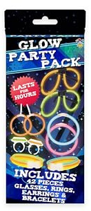 HENBRANDT 1x Glow Stick Party Pack 42 Pieces - Premium Multicolour Neon Light Accessories for Kids Teens Adults Parties Festivals Raves Birthdays Nighttime Events