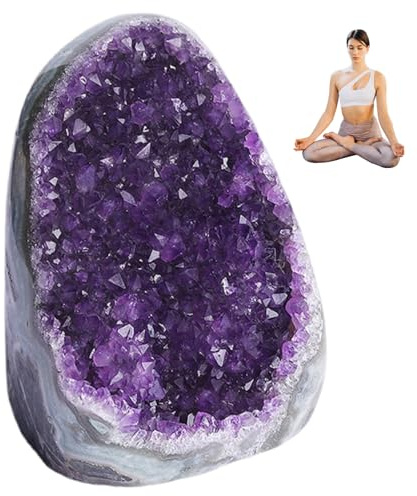 Amatista Cristal Roca 300-400g Geoda de Amatista Natural Cristales de Energía Positiva y Piedras Espirituales Piedra de Roca de Cristal Piedras Geodas Geodas.