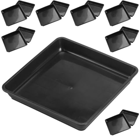 VALICLUD Soucoupes Carrées pour Plantes 15 Pièces Noir 15X15 CM Plateau Égouttage pour Pots de Bonsaï Intérieur et Extérieur