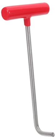 SHINEOFI Gancio di Sollevamento Tombini a T in Acciaio Inox 28 Cm con Maniglia Rivestita Antiscivolo per Apertura Coperchi Scarichi Pluviali e Fosse Settiche, Strumento Portatile