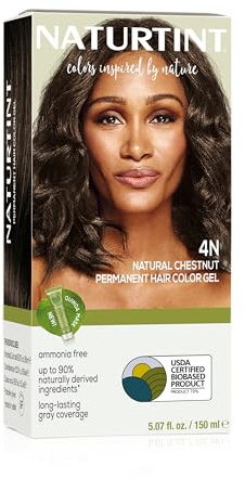 Naturtint 4N Natural Chestnut Permanent Hair Color (Pack of 1), Ammonia Free, Vegan, Cruelty Free, up to 100% Gray Coverage, Long Lasting Results (Packaging may vary)
