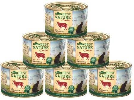 Dehner Best Nature Katzenfutter Senior, Lamm und Weizenkleie, 6 x 200 g (1.2 kg)
