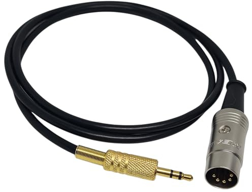 CoolNovelties 5 Pin DIN to 3.5mm Stereo Jack Plug Gold 1 Metre Interconnect Cable for Naim/B&O