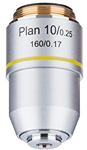AmScope Lente objetivo de microscopio compuesto acromático PA10X-V300 10X Plan