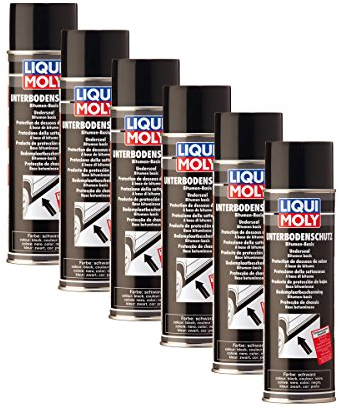 6X LIQUI Moly 6111 Unterbodenschutz Bitumen schwarz Spray Unterboden-Schutz 500m