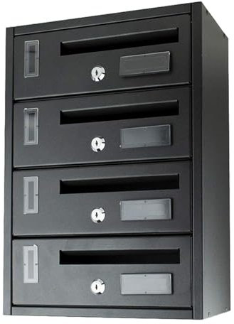 Cassetta postale condominiale da muro buca lettere componibile Made in Italy (4 Posti, Antracite)