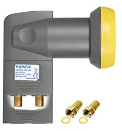 Humax Gold Twin LNB, LNB universal satelital digital con filtro LTE para 2 Teilnehmer INKL. Wetterschutzgehäuse und F-Steckern mit Dichtung für besten Satempfang en HD, Full HD, UHD, 4K y 8K