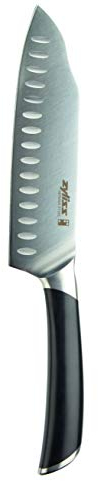 Zyliss Comfort Pro Santoku Knife, 18 cm/7 Inch, Forged German Stainless Steel, Antibacterial Black Handle with Finger Rest, Professional Kitchen Knife/Vegetable Knife/Sushi Knife, Dishwasher Safe